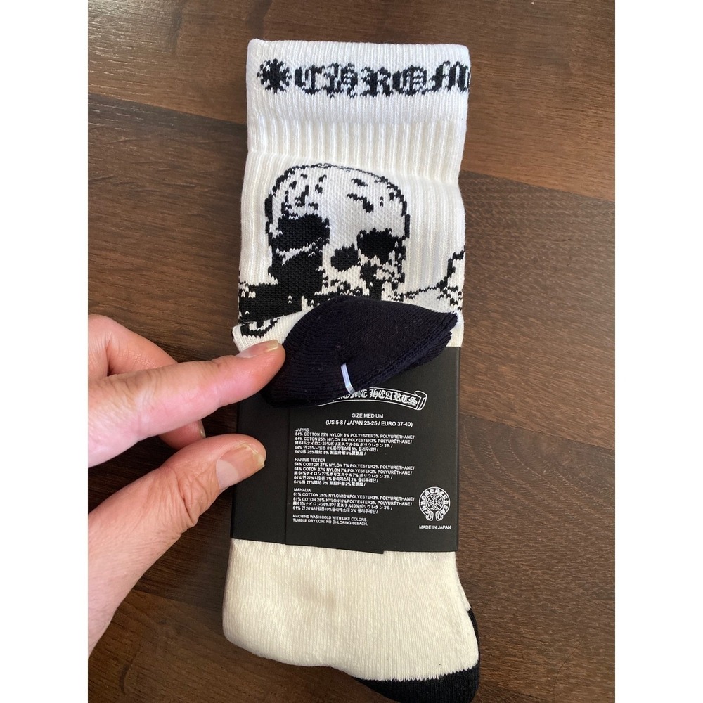 Chrome Hearts FOTI Jarvis Harris Teeter Mahalia Skull Socks Medium 5-8 Men - Picture 7 of 8
